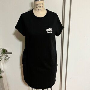 ROOTS Black Sweatshirt Mini Dress Size Medium